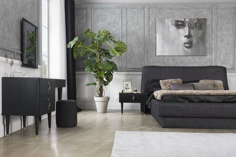 Creo Yatak Odası Takımı, Siyah, 6 Kapaklı İndirimli Mobilya