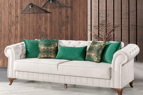 Pedesa Chester Yataklı Koltuk Takımı,Beyaz