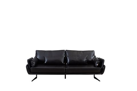 Puzzle Üçlü Koltuk Ve Berjer Takımı, Siyah Deri İndirimli Mobilya