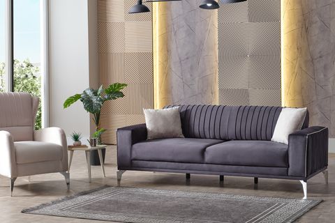 Bella Koltuk Takımı, Koyu Gri Krem İndirimli Mobilya