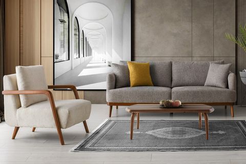 Monza Koltuk Takımı, Sütlü Kahve Krem İndirimli Mobilya