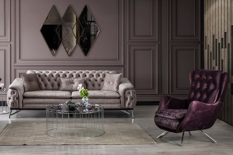 Zümrüt Koltuk Takımı, Bej İndirimli Mobilya