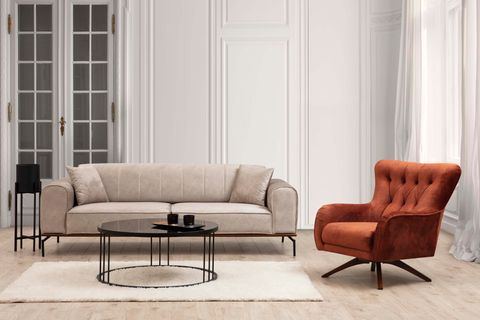 Siesta Koltuk Takımı, Krem Turuncu İndirimli Mobilya