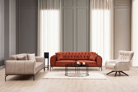 Siesta Koltuk Takımı, Krem Turuncu İndirimli Mobilya