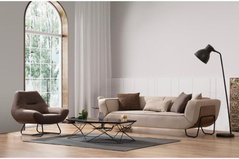 Mirabella Koltuk Takımı, Kahve Bej, Kumaş Değişimli İndirimli Mobilya