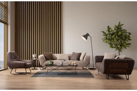 Mirabella Koltuk Takımı, Kahve Bej, Kumaş Değişimli İndirimli Mobilya