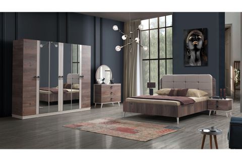 Ezgi Yatak Odası Takımı, 6 Kapaklı İndirimli Mobilya