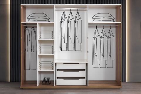 Dolunay Yatak Odası Takımı, 6 Kapaklı İndirimli Mobilya