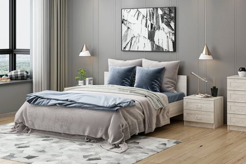 Kale190 Yatak Odası Takımı, Eskitme Beyaz, 4 Kapaklı, Set 98 İndirimli Mobilya