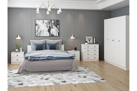 Kale210 Yatak Odası Takımı, Beyaz Mebran, 4 Kapaklı, Set 71