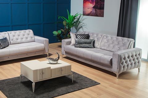 Vivaldi Salon Midi Koltuk Takımı, Gri Siyah İndirimli Mobilya