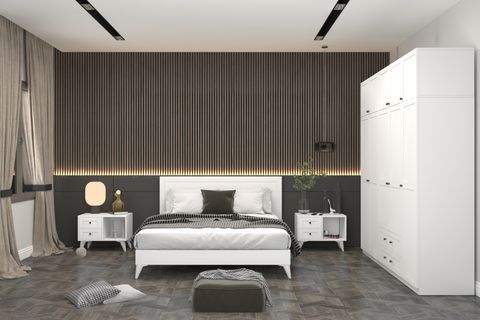 Night Tv Üniteli Yatak Odası Takımı, 5 Kapaklı İndirimli Mobilya