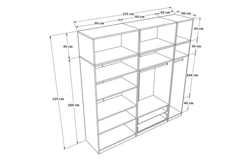Night Tv Üniteli Yatak Odası Takımı, 5 Kapaklı İndirimli Mobilya