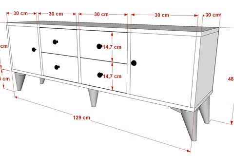 Night Tv Üniteli Yatak Odası Takımı, 5 Kapaklı İndirimli Mobilya