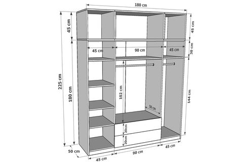 Miss Yatak Odası Takımı, 4 Kapaklı, Ytk-1001 İndirimli Mobilya