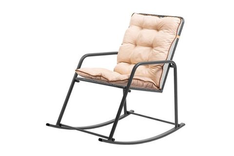 Retodesign Minderli Sallanan Sandalye, Siyah, MetalDinlenme Koltuk