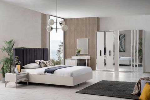 Line Luxury Yatak Odası Takımı, Sürgü Kapaklı İndirimli Mobilya