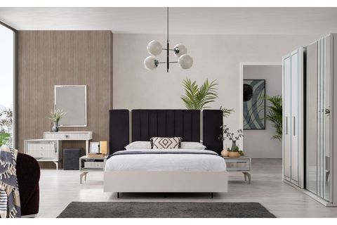 Line Luxury Yatak Odası Takımı, Sürgü KapaklıAhşap Yatak Odası