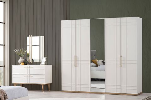 Huzz Yatak Odası Takımı, 5 Kapaklı İndirimli Mobilya