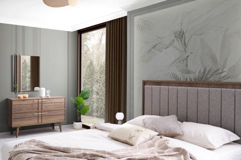 Huzz Yatak Odası, Ceviz, 5 Kapaklı İndirimli Mobilya