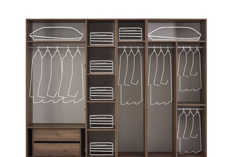 Huzz Yatak Odası, Ceviz, 5 Kapaklı İndirimli Mobilya