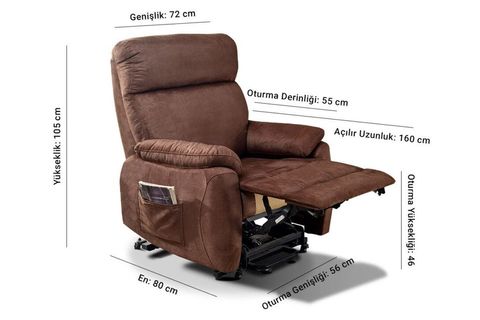 Niron Texas Fonksiyonel Tv Koltuğu, Kahve Tv & Baba Koltuğu