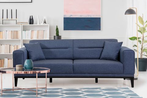 Liones Koltuk Takımı, Lacivert, Siyah Ayak İndirimli Mobilya