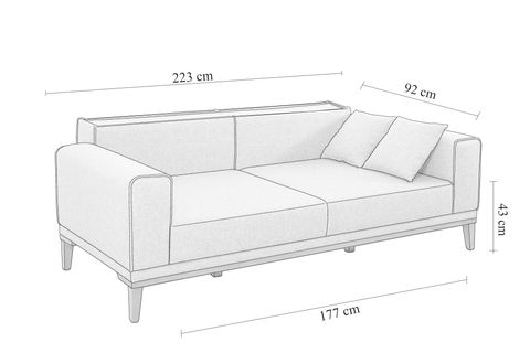 Liones Koltuk Takımı, Lacivert, Siyah Ayak İndirimli Mobilya