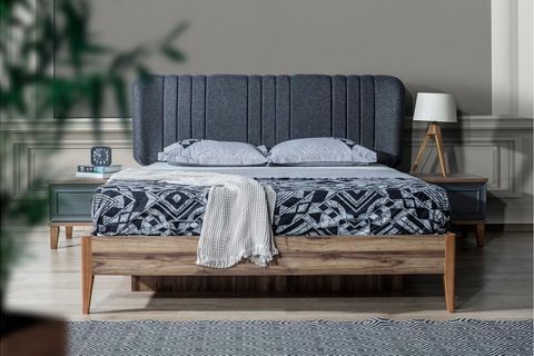 İndigo Gri Yatak Odası Takımı, Gri, 5 Kapaklı İndirimli Mobilya