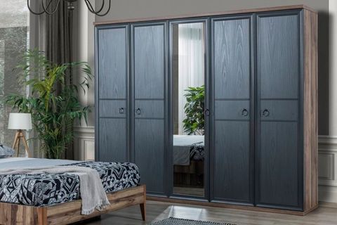 İndigo Gri Yatak Odası Takımı, Gri, 5 Kapaklı İndirimli Mobilya