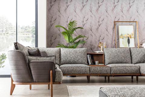 Bentley Köşe Koltuk Takımı, Gri İndirimli Mobilya